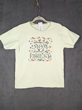 Hanes Her Way Women’s Medium Green Mom Friend Floral T-Shirt VTG - £7.33 GBP