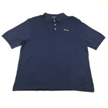 Vintage 90s University of Michigan Mens XL Navy Blue Polo Shirt Lands End Cotton - £18.31 GBP