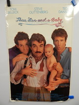 &quot;Three Men And A Baby&quot; Tom Selleck 1987 Classic Home Movie Vintage Wall Poster - £13.22 GBP