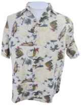 GANT Men Hawaiian ALOHA shirt pit to pit 26 sz L cotton ship palm tree pineapple - £11.08 GBP