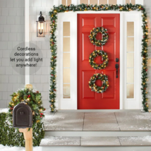 Lighted LED Mailbox Swag Wreath Garland Timer Outdoor Christmas Holiday ... - $24.97+