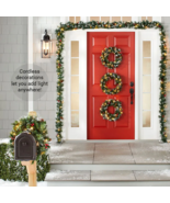 Lighted LED Mailbox Swag Wreath Garland Timer Outdoor Christmas Holiday ... - £19.56 GBP+