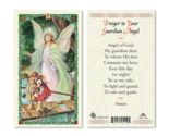 Laminated Guardian Angel Holy Prayer Card with Children on Bridge Catholic - $2.69