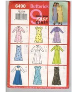 Butterick Uncut Sewing Pattern #6490 Girls&#39; Jacket and Dress Sizes 12 14 16 - $5.70