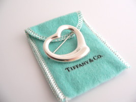 Tiffany &amp; Co Silver Peretti Large 1.5 Inch Open Heart Brooch Pin Gift Love - £288.54 GBP