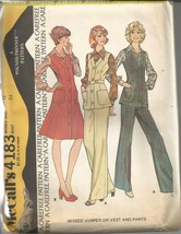 Vintage Mc Call's 4183 Misses Jumper Dress Pants Vest Size 12 Misses Uncut - £3.18 GBP