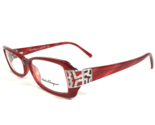 Salvatore Ferragamo Eyeglasses Frames 2613-B 459 Red Silver Crystals 54-... - $74.58