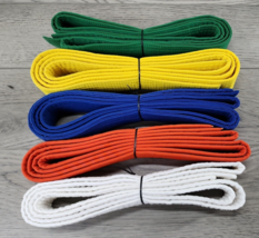 Martial Arts Uniform Ranking Belts - Lot of 5 (White/Orange/Blue/Yellow/... - £22.83 GBP