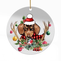 Cute Springer Spaniel Dog Antlers Reindeer Christmas Ornament Acrylic Gift Decor - £13.41 GBP