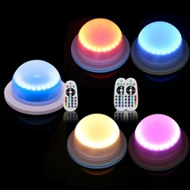 5 Pcs Under Table Light For Parties - Rgb Event Lighting For Weddings Floor, Rem - £198.46 GBP