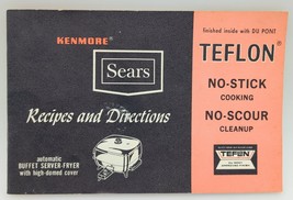 1960-70s Sears Kenmore Recipes And Directions For Buffet Server Fryer Paperback - £6.81 GBP