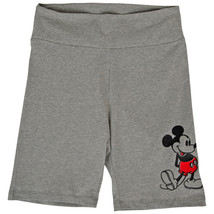 Disney Mickey Mouse Golly Expression Pose Women&#39;s Biker Shorts Grey - $33.98+
