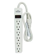 Hyper Tough 2 Pack 6-Outlet 2.5FT Surge Protector, White - $20.74 CAD