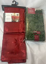 Two New In Packages Tablecloth Green &amp; Red Christmas Style Threshold 60 x 84 104 - £11.19 GBP