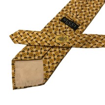 Mens Gucci Vintage Gold Pure Silk Neck Tie Made in Italy - $42.13