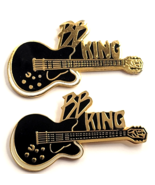 VTG BB King Black Lucille Guitar Enamel Pins Lot 2 Blues Music Legend Mu... - $30.66 CAD