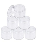 6 Pieces 2Oz/60G/60Ml Hq Acrylic Leak Proof Clear Container Jars W/Clear... - £17.37 GBP