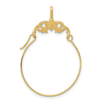 14k Polished Butterflies Charm Holder D1313 - £115.64 GBP