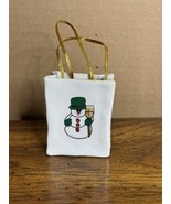 Vintage Ceramic Bag Enesco 1985 Imports Corp Snowman Miniature READ - $15.00