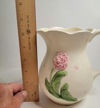 Vintage Ceramic Pitcher with 3D Rose on the Front image 3