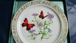 Vintage Lenox Porcelain Plate Butterflies &amp; Flowers Signed New With Certificate - £42.93 GBP