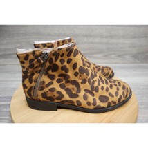 Time &amp; Tru Shoe Women 7.5 Zip Up Brown Leopard Ankle Bootie Boots Memory... - $24.63