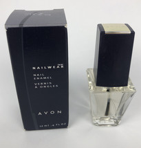 Nos Avon Nailwear Nail Enamel Clear C1 .4 Oz 12ml Boxed - $7.99