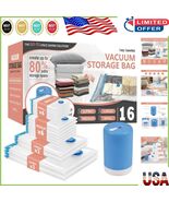 16-Pack Vacuum Storage Bags with Electric Pump - Jumbo to Small Sizes In... - $83.91 CAD