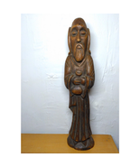 Wood Carving Monk/Religious Figure holding jar. Free Stand or Hanging - ... - $24.30 CAD