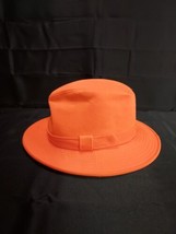 Vintage Outdoor Cap Co. Orange Fedora Hat Hunter Trapper Woodsman Size S Nice  - £14.70 GBP