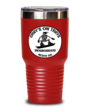 Snowboarding Tumbler. Gray&#39;s on Trays Snowboarders Never Die. Red-T-30oz  - £24.65 GBP