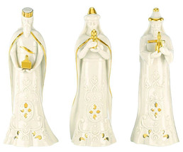 Lenox Divine Light Three Kings Nativity Pierced Lighted 3 Wise Men Figurines New - £58.26 GBP