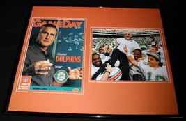 Don Shula Signed Framed 16x20 1990 GameDay Program &amp; Photo Display Dolphins - £118.32 GBP