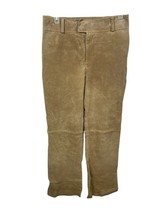 Tan Suede Leather Pants Size 8 Catherine Stewart Vintage Y2K Hippie Boho... - €78,68 EUR