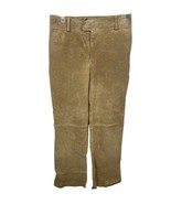 Tan Suede Leather Pants Size 8 Catherine Stewart Vintage Y2K Hippie Boho... - $122.80 CAD