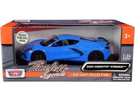 2020 Chevrolet Corvette C8 Stingray Blue with Silver Racing Stripes &quot;Tim... - $39.28