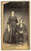 CIRCA 1860&#39;S CDV Husband &amp; Wife Wearing Victorian Clothing in Studio - £7.46 GBP