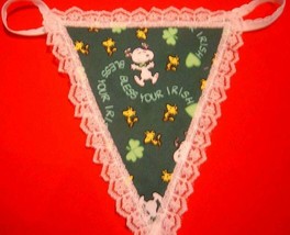 New Womens SNOOPY Shamrocks St Patricks Day Irish Gstring Thong Underwear - £15.17 GBP