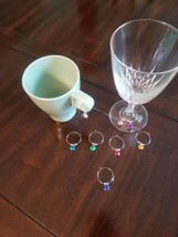 8pc Crystal Glass Markers/ Glass Charms/Drink Markers/Drink Identifier - $8.99