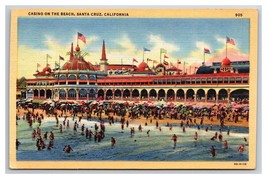 Casino on the Beach Santa Cruz California CA Linen Postcard V24 - £3.12 GBP