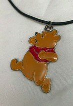 Winnie the Pooh On the Run Pendant on Black Leather Cord w/Hook Clasp NEW - £3.88 GBP