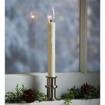 Flameless LED flickering taper candle ivory battery operated unscented home deco - £17.58 GBP