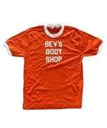 1980s 100% Nylon Mesh Jersey Bev&#39;s Body Shop Unisex Orange Vented - £38.87 GBP