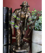 Fireman With Fire Axe And Fork Statue 7.25&quot;Tall In The Line of Duty Fire... - $761.39 MXN