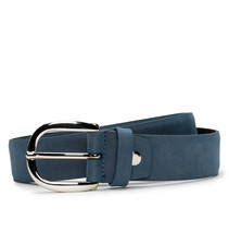 Fashion full grain belt on vegan leather with oval sleek silver buckle &amp; tapered - £38.94 GBP