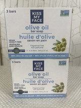 Kiss My Face Olive Oil Fragrance Free Bar Soap 6 Bars Total New In Box 2 Sets - £29.24 GBP