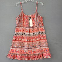 One Clothing Women Sundress Size S Red Mini Boho Floral Lightweight Strappy Chic - £15.80 GBP
