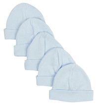 Bambini One Size Boy Blue Baby Cap (Pack of 5) 100% Cotton Blue - £13.27 GBP