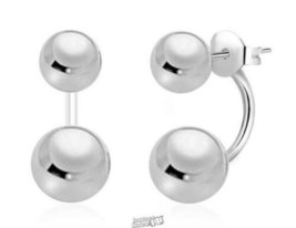 Sterling Silver Ball Earrings Gold - £11.19 GBP