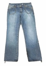 Rocawear Womens Capri Pants Jr Size 5/6 Adjustable Hem Denim Blue Jeans ... - $9.89